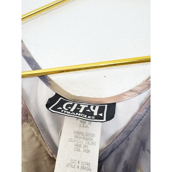 Vintage City Triangles Fairy Floral Neck Scarf Mini Dress Size Small Y2K 90s - Picture 4 of 10